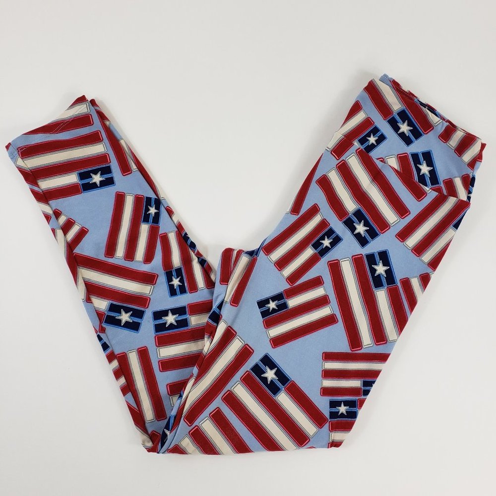 LulaRoe One Size Leggings 4th of July America Flag